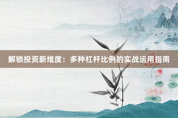 解锁投资新维度：多种杠杆比例的实战运用指南