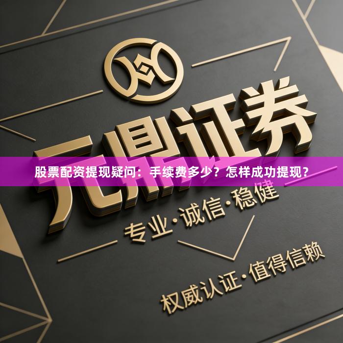 股票配资提现疑问：手续费多少？怎样成功提现？