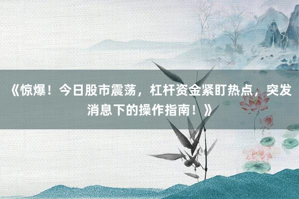 《惊爆！今日股市震荡，杠杆资金紧盯热点，突发消息下的操作指南！》