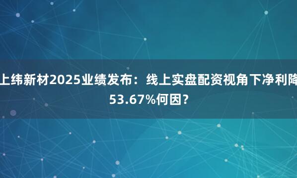 上纬新材2025业绩发布：线上实盘配资视角下净利降53.67%何因？