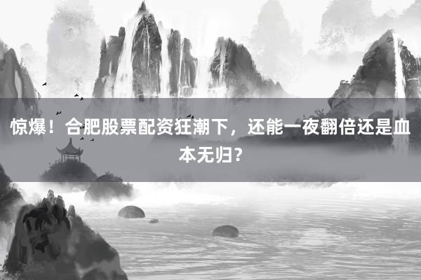 惊爆！合肥股票配资狂潮下，还能一夜翻倍还是血本无归？