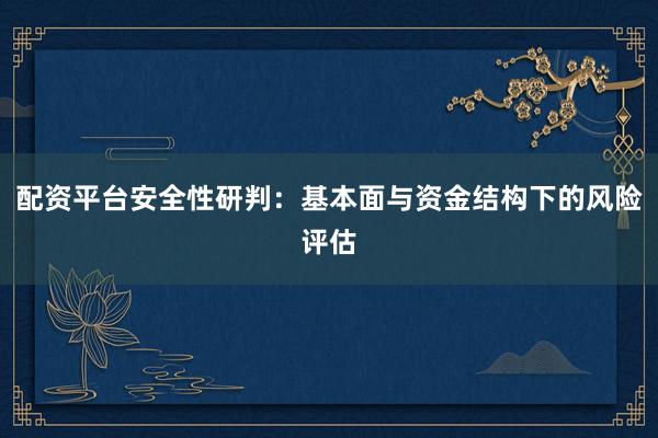配资平台安全性研判：基本面与资金结构下的风险评估