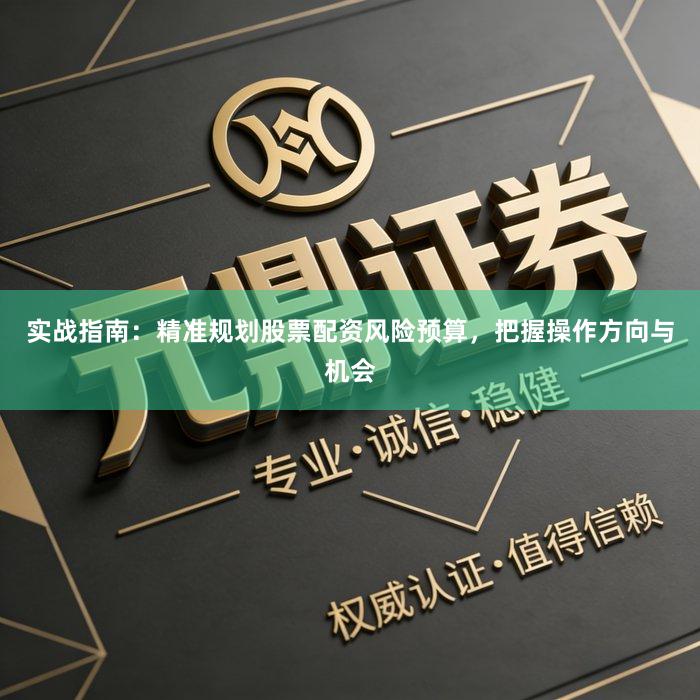 实战指南：精准规划股票配资风险预算，把握操作方向与机会