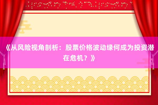 《从风险视角剖析：股票价格波动缘何成为投资潜在危机？》