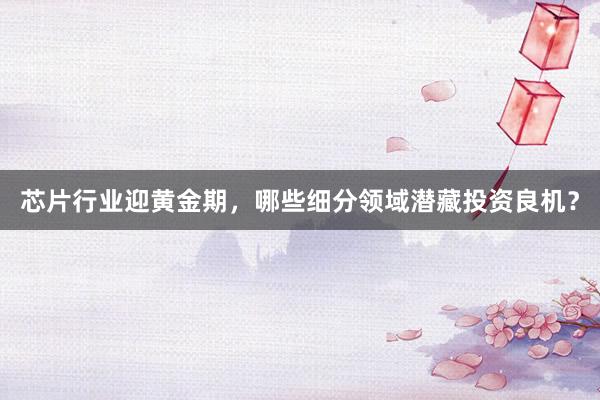芯片行业迎黄金期，哪些细分领域潜藏投资良机？