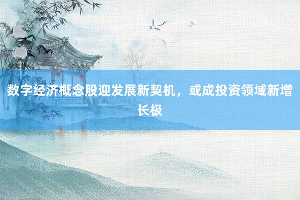 数字经济概念股迎发展新契机，或成投资领域新增长极